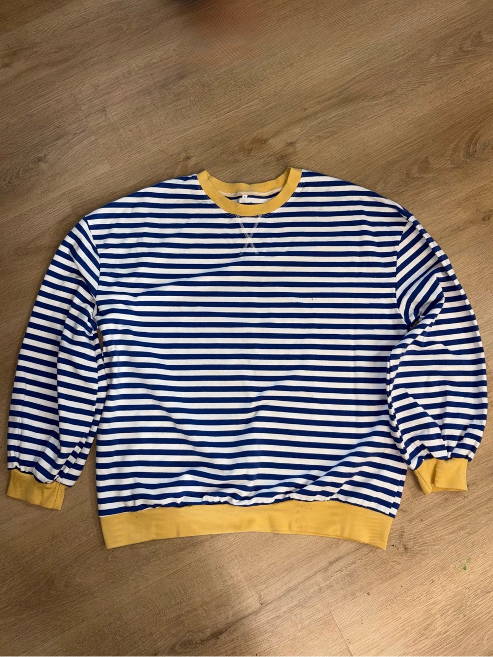 Striped Sweater with Yellow Trim